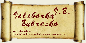 Veliborka Bubreško vizit kartica